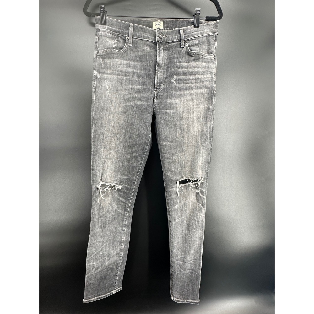 Citizens of Humanity Carlie High Rise Skinny Jeans Gray Distressed Denim Size 30